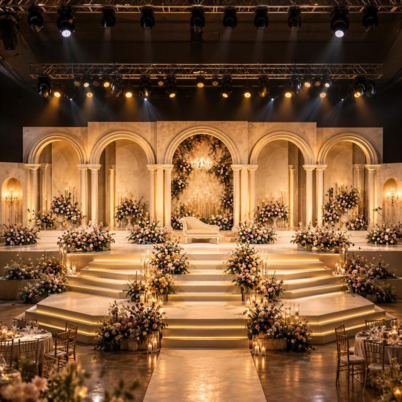 Grand Mandap & Stage Florals by Rejoice Floral Studio